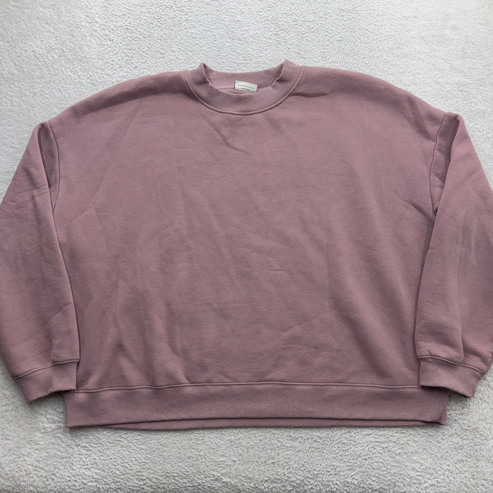 Comfrt Womens Oversized Crewneck Sweatshirt Mauve Pink 3XL Good Days Ahead